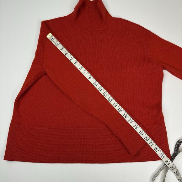 Everlane Women's Poppy Red High Neck Long Sleeve Cashmere Sweater S/C42.3 - Picture 12 of 14